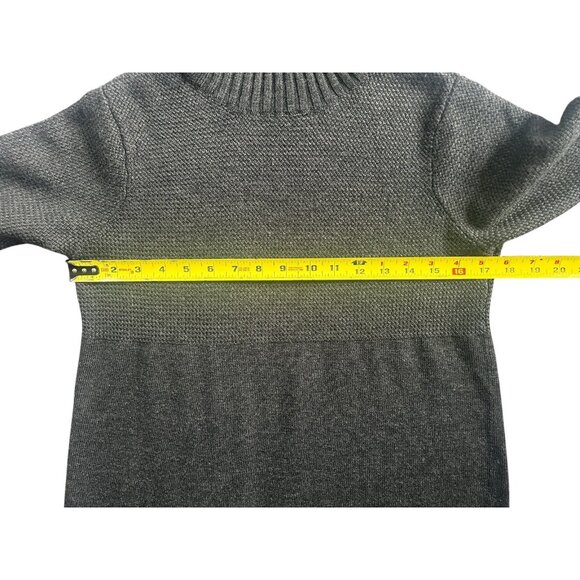 Merino Wool Short Sleeve Charcoal Sweater Mock Turtleneck Women’s Small - Picture 6 of 9